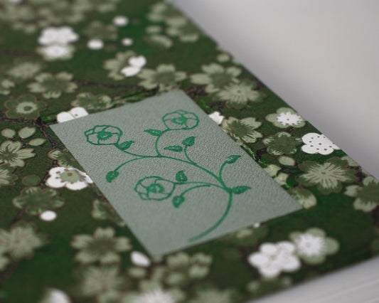 Chiyogami Tri-color Lined Journal — Green