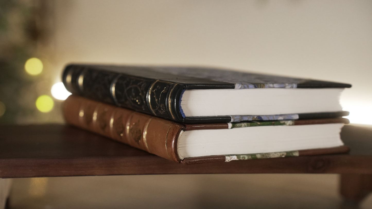 Blue Mums Leather Journal
