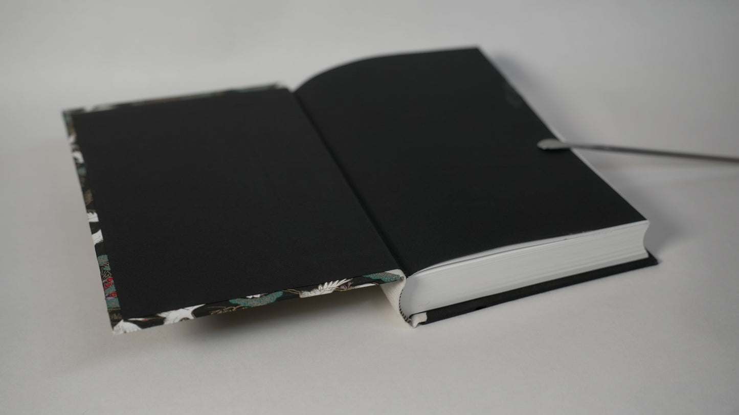 Chiyogami Tri-Color Lined Journal — Black