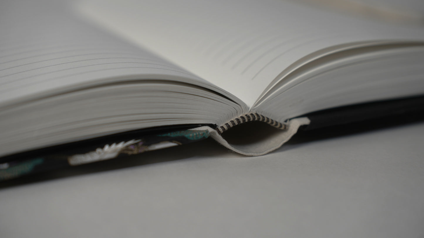 Chiyogami Tri-Color Lined Journal — Black