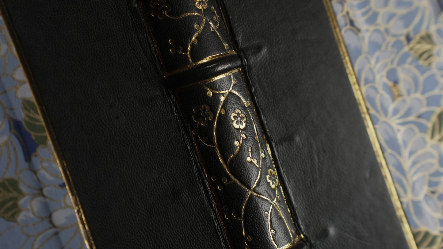 Blue Mums Leather Journal