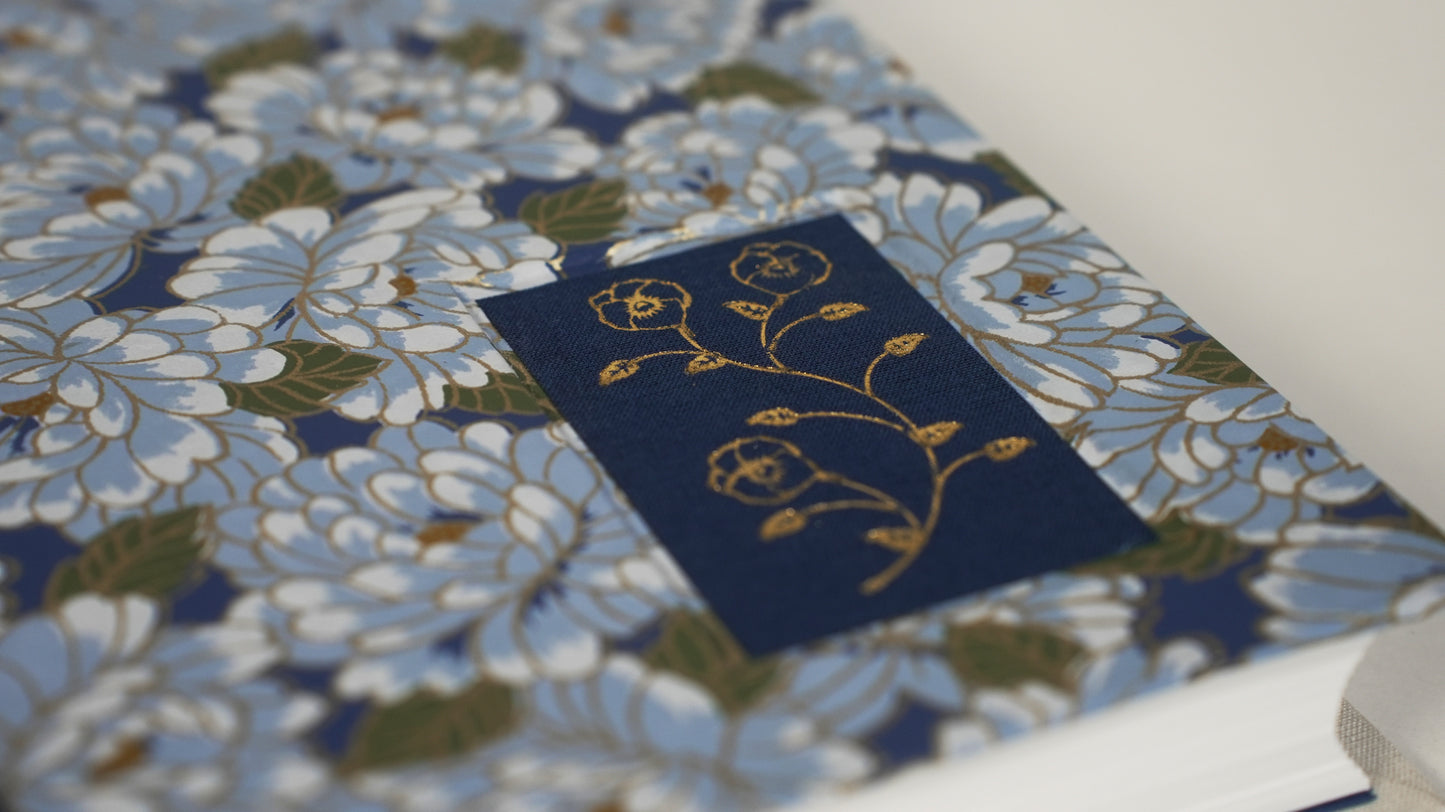 Chiyogami Tri-Color Lined Journal — Blue
