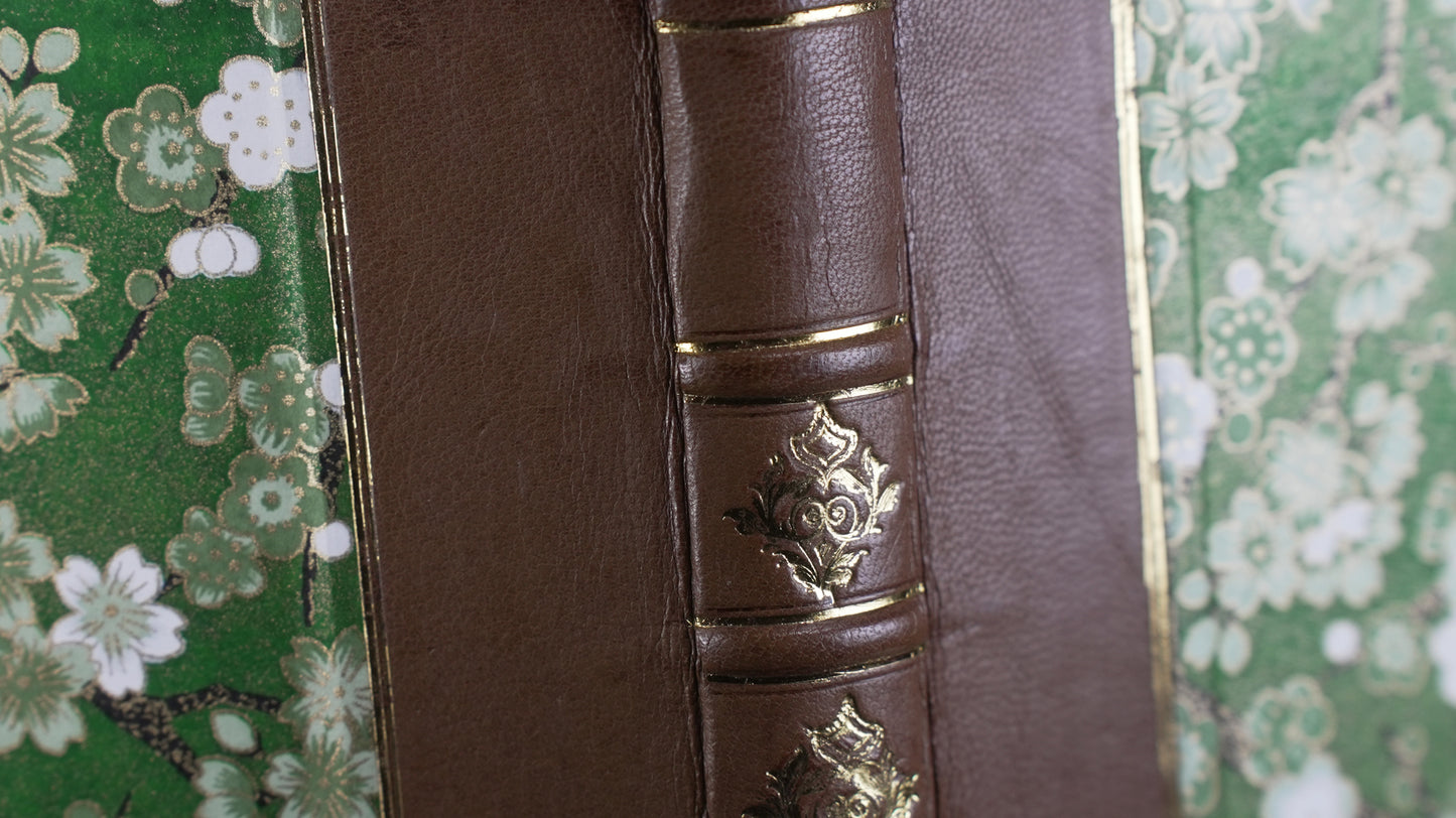 Green Blossoms Leather Journal