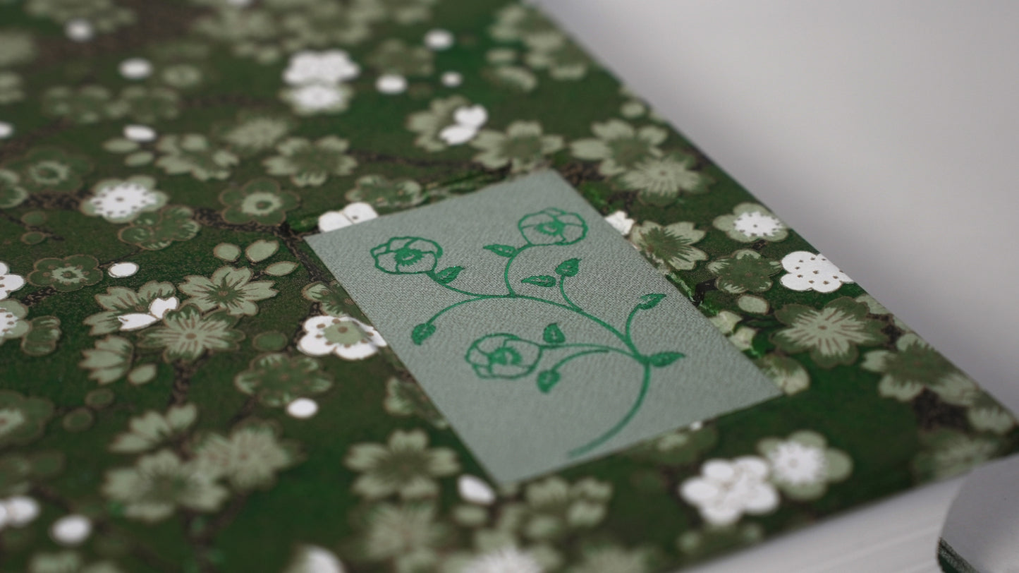 Chiyogami Tri-color Lined Journal — Green